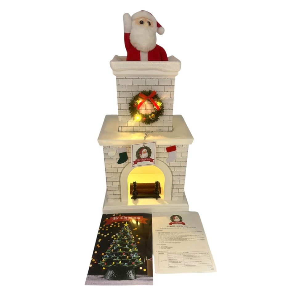 MR. CHRISTMAS Animated Santa White Chimney Motion Activated Musical